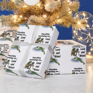 Papel De Regalo Rana Trabajo Flexible Oficina Humor Corporativo Fi