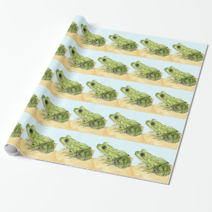 Papel De Regalo Rana verde
