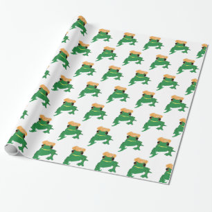 Papel De Regalo Rana verde