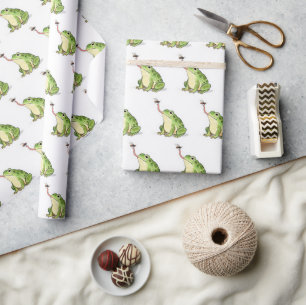Papel De Regalo Rana verde atrapando una mosca