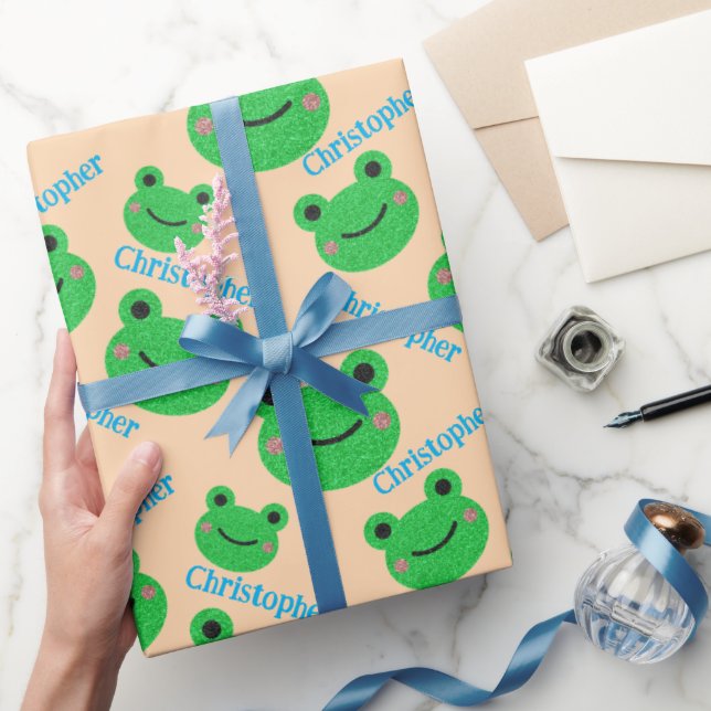 Papel De Regalo Rana verde de cumpleaños divertida para niños (Regalar)