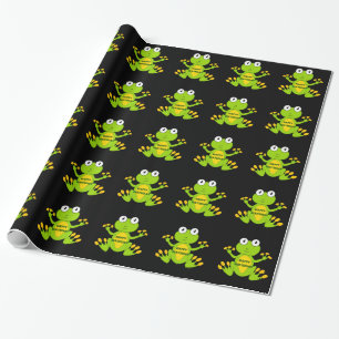 Papel De Regalo Rana verde feliz cumpleaños
