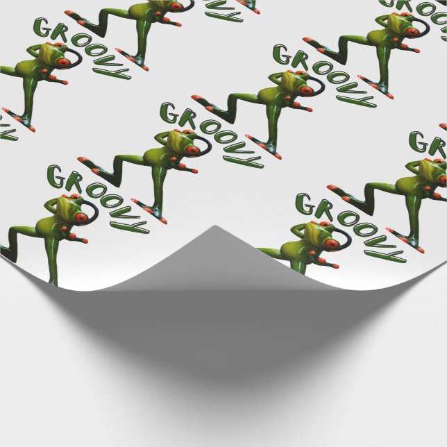 Papel De Regalo Rana verde Groovy (Esquina)