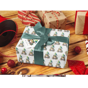 Papel De Regalo Rana verde navidad