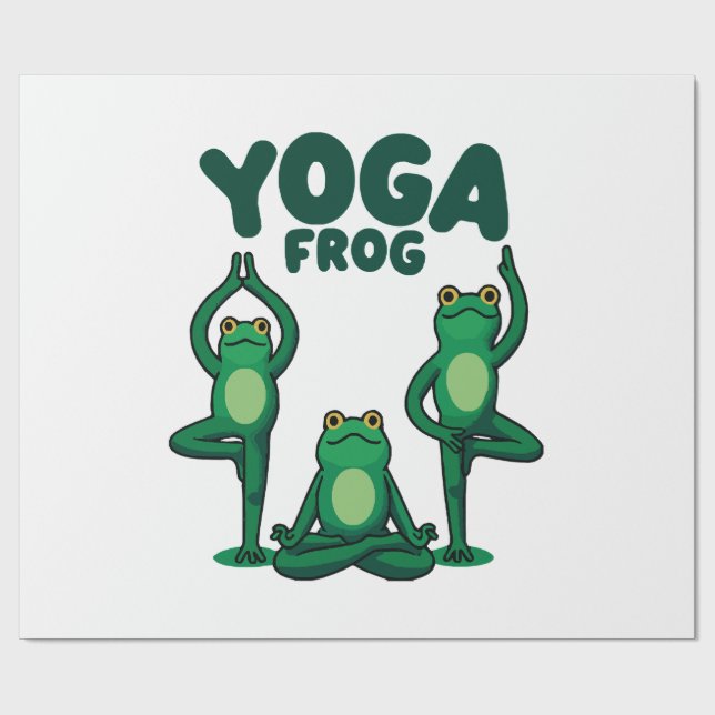 Papel De Regalo Ranas de yoga (Superficie plana)