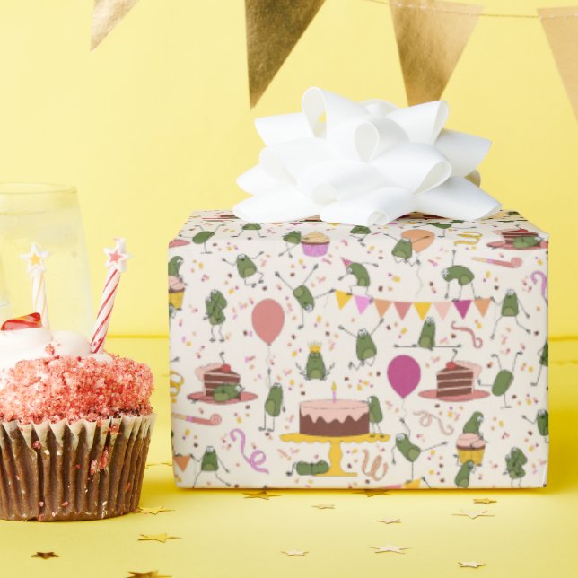 Papel De Regalo Ranas fiestas (Fiesta de cumpleaños )