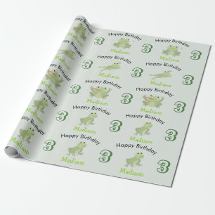 Papel De Regalo Ranas Lindas en el Estanque de Nenúfares Cumpleaño