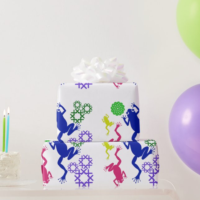Papel De Regalo ranas pomposas (Regalos de fiesta)