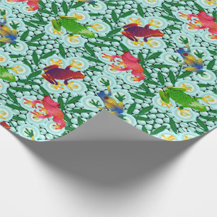 Papel De Regalo Ranas tropicales Bambú