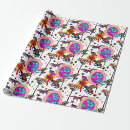 Papel De Regalo Ranas voladoras coloridas