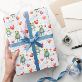 Papel De Regalo Ranas y hembras rojas