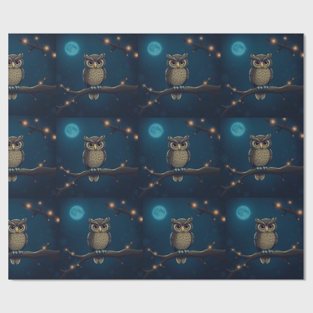 Papel De Regalo Rap de regalo de búho (Superficie plana)