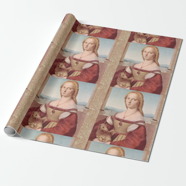 Papel De Regalo Raphael Lady y Unicorn Classic (Desenrollado)