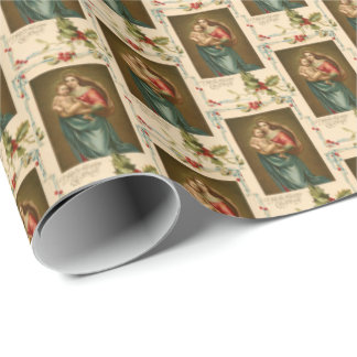Papel De Regalo Raphael Madonna Christ Child Religious Vintage