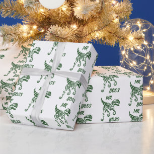 Papel De Regalo Raptor de caza verde forestal