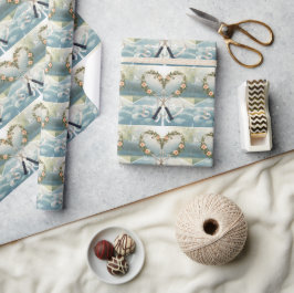 Papel De Regalo Raqueta de Tenis con Floral 