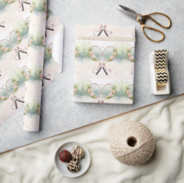 Papel De Regalo Raqueta de tenis con flores 