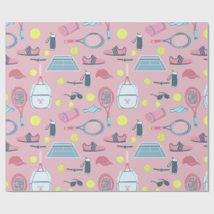 Papel De Regalo raqueta de tenis rosa pelota equipo cancha