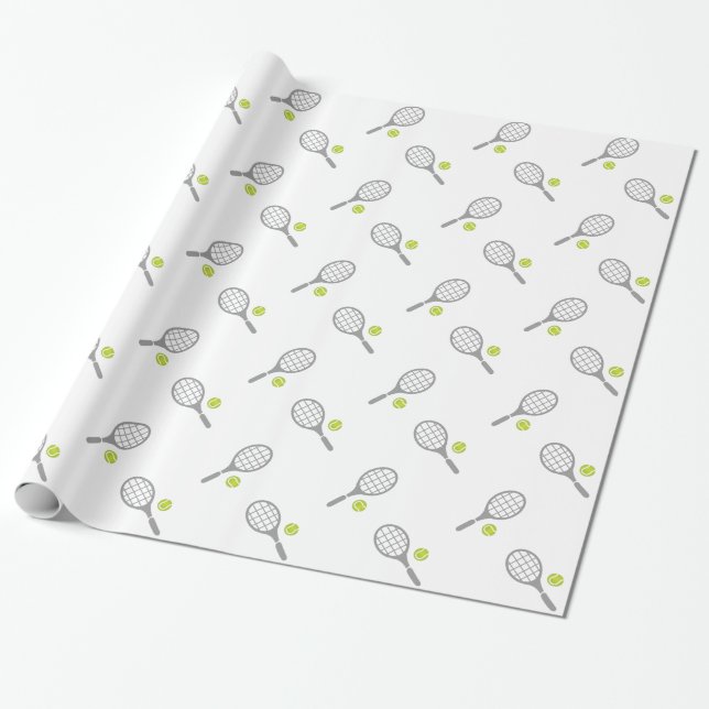 Papel De Regalo Raqueta de tenis y personalizado de pelotas (Desenrollado)