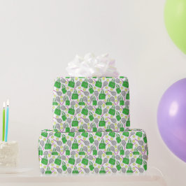 Papel De Regalo Raquetas de tenis y bolas verdes