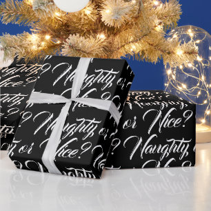 Papel De Regalo Raro o bello guión elegante blanco negro de Niza d