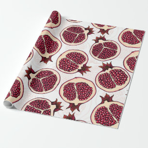 Papel De Regalo Rasgos granados en blanco