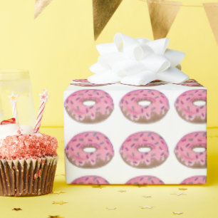 Papel De Regalo Rasguería de fresa rosada Donut Doughnut Ropa