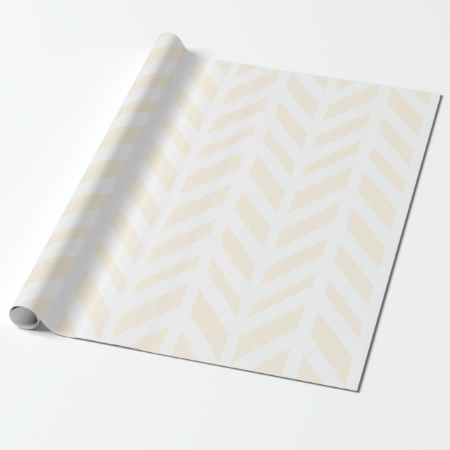 Papel De Regalo Raspa de arenque y moreno modernos blancos (Desenrollado)