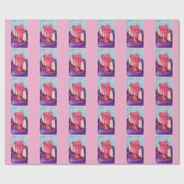 Papel De Regalo Raspberry Cake (Superficie plana)
