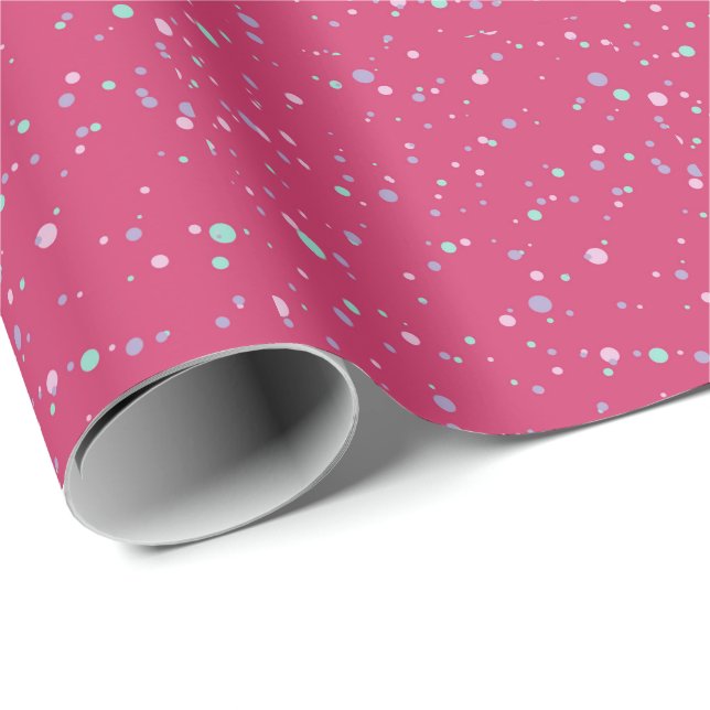 Papel De Regalo Raspberry Paint Speckled Pastel Splatter Paint Pai (Esquina del rollo)