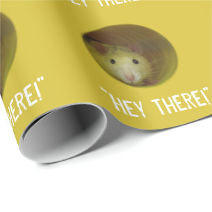 Papel De Regalo Rata linda en animal divertido del agujero