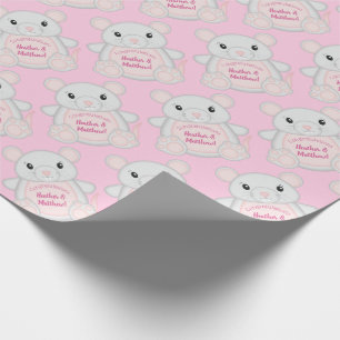 Papel De Regalo Ratón Baby Shower Pink