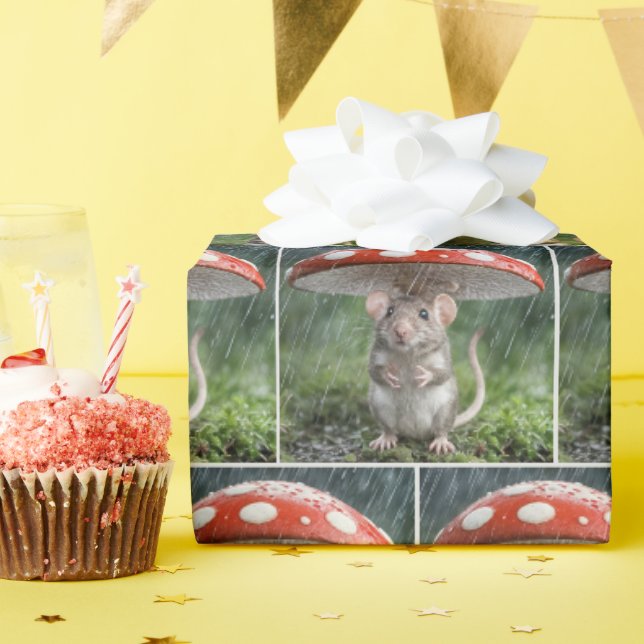 Papel De Regalo Ratón bajo una seta (Fiesta de cumpleaños )