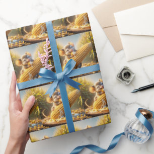 Papel De Regalo Ratón Comiendo Maíz En La Cob