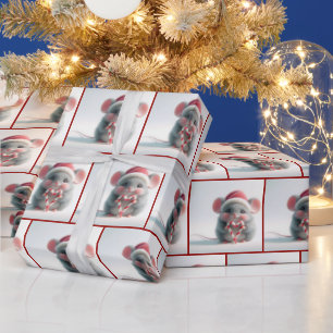 Papel De Regalo Ratón con corazón de caña de caramelo