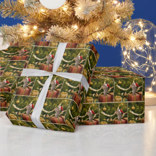 Papel De Regalo Ratón de Navidad comiendo palomitas de maíz en la 