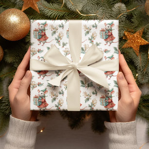 Papel de regalo ratón de Navidad vintage caprichos