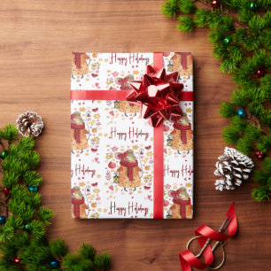 Papel De Regalo Ratón navidad con linterna