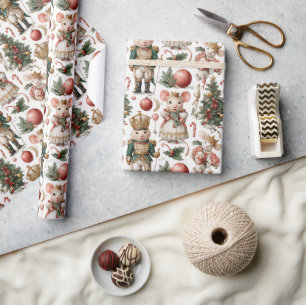 Papel De Regalo Ratones Caprichosos y Bastones de Caramelo