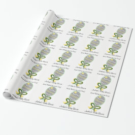 Papel De Regalo Rattles multiples Baby Shower Green Baby