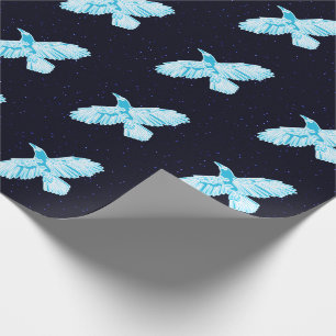 Papel De Regalo Raven Azul Sobre Las Estrellas