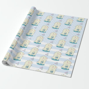 Papel De Regalo Rawar de dinosaurios amarillos con patrón de estre