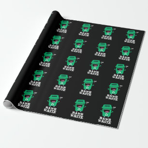 Papel De Regalo Rawaste Waste Funny Garbage Trash Pun Dark BG