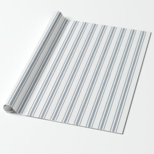 Papel De Regalo Raya de Ticking Azul Francés