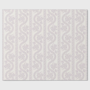 Papel De Regalo Raya Floral Serpentina de Lavanda, Hueso