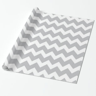 Papel De Regalo Raya gris y blanca de Chevron