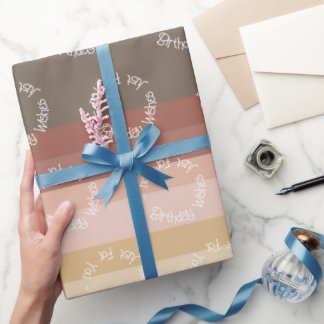 Papel De Regalo Raya moderna rosa y marrón