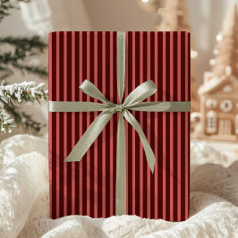 Papel De Regalo Rayado Burdeos