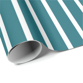 Papel De Regalo Rayado de Verde Azul y Blanco