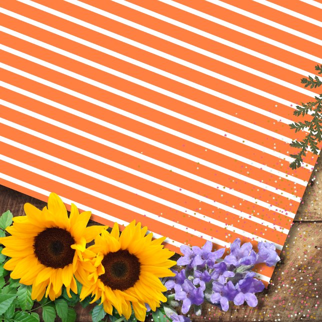 Papel De Regalo Rayado Horizontal de Mango y Blanco (Subido por el creador)